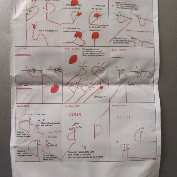 Ana Goods Floral Corsage Embroidery DIY Art Kit with hoop, stamped cloth & floss - Picture 5 of 9